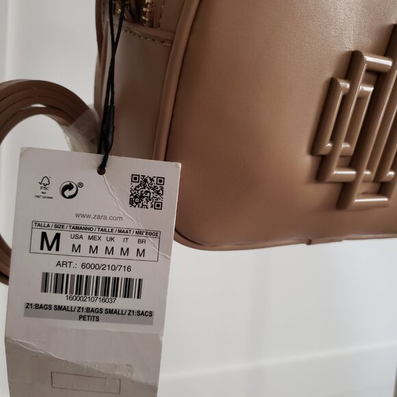 BNWT ZARA small shoulder bag adjustable strap in natural camel (OS) - Picture 6 of 8